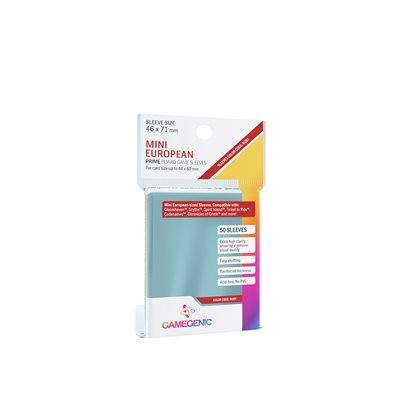 PRIME MINI EUROPEAN-SIZED SLEEVES 46 X 71 MM (16 PACKS)